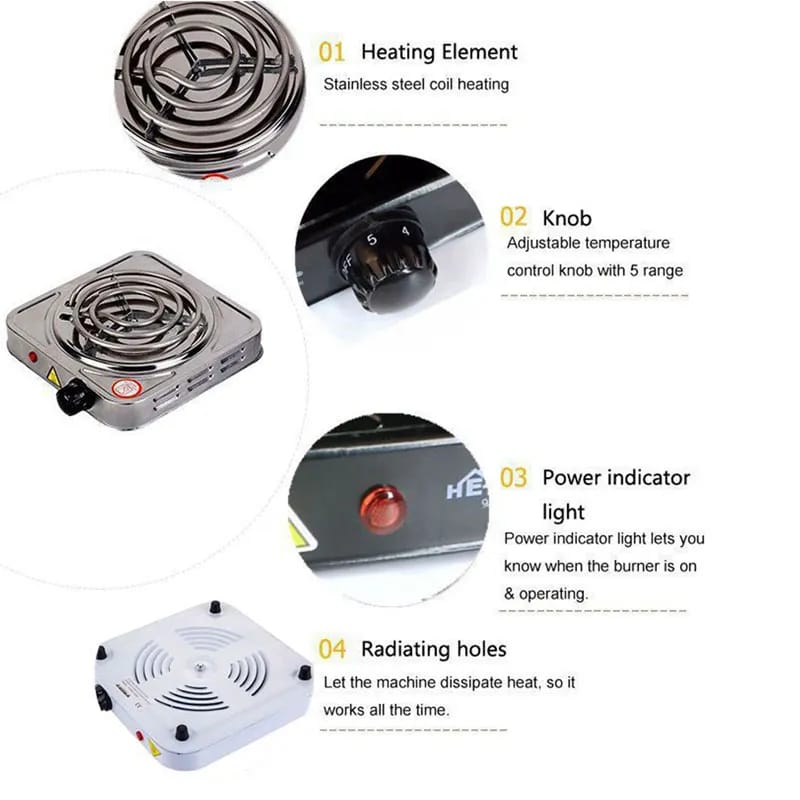 Imported Multifunctional Portable Mini Electric Heater Stove with Adjustable Temperatures