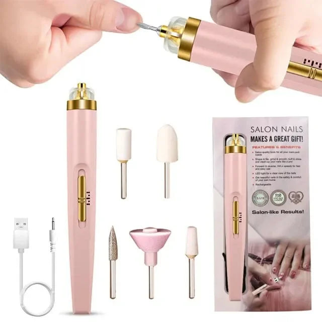 5 In 1 Portable Mini Electric Manicure Art USB Electric Nail Grinder Dril