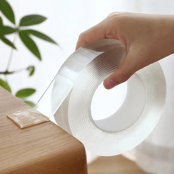 Imported Washable Reusable Nano Double Sided Transparent Tape 5 Meter