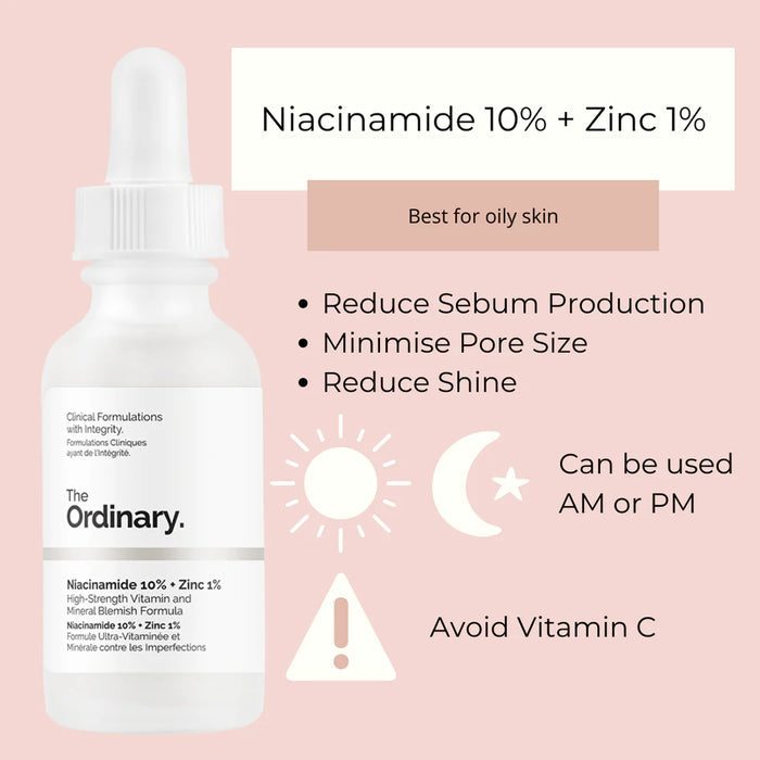 THE ORDINARY NIACINAMIDE SERUM - CLEAR YOUR SKIN (100% ORIGNAL WITH BRAND'S BATCH CODE )