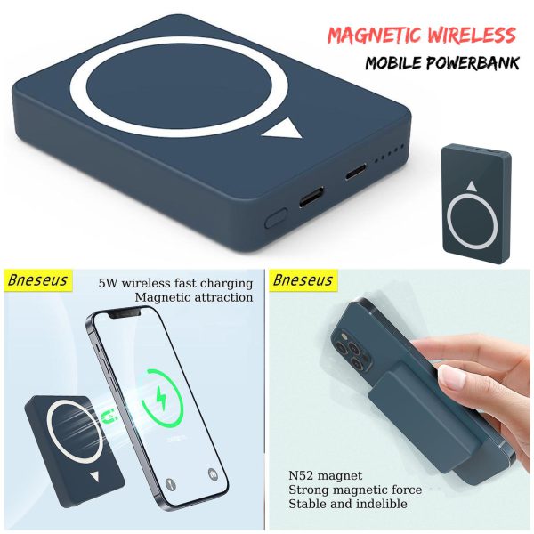 Wireless Magnetic 5000mah Iphone Power Bank (wireless And Wire Both Options)